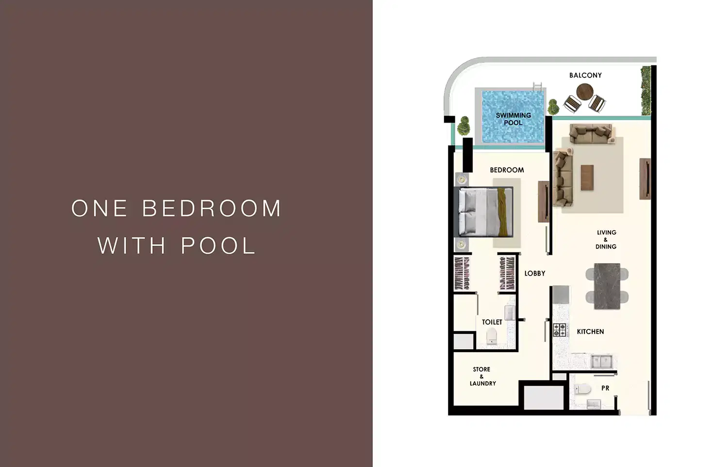 1 Bedroom + Pool