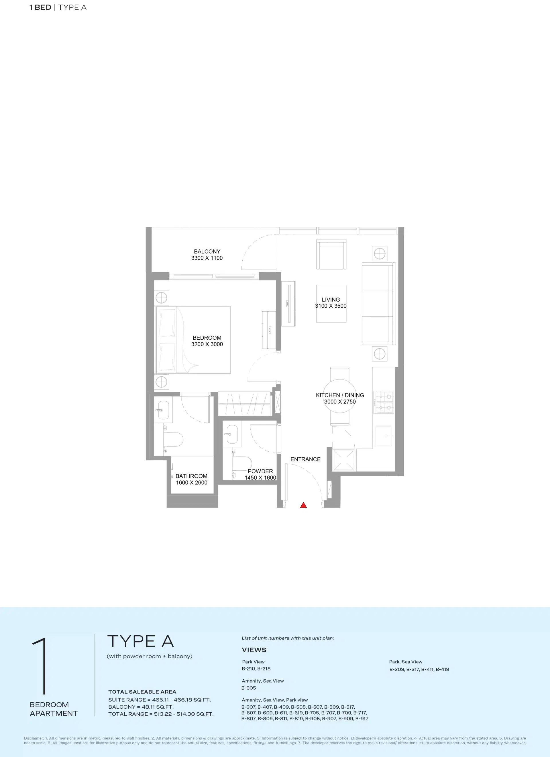 1 Bedroom Apartments