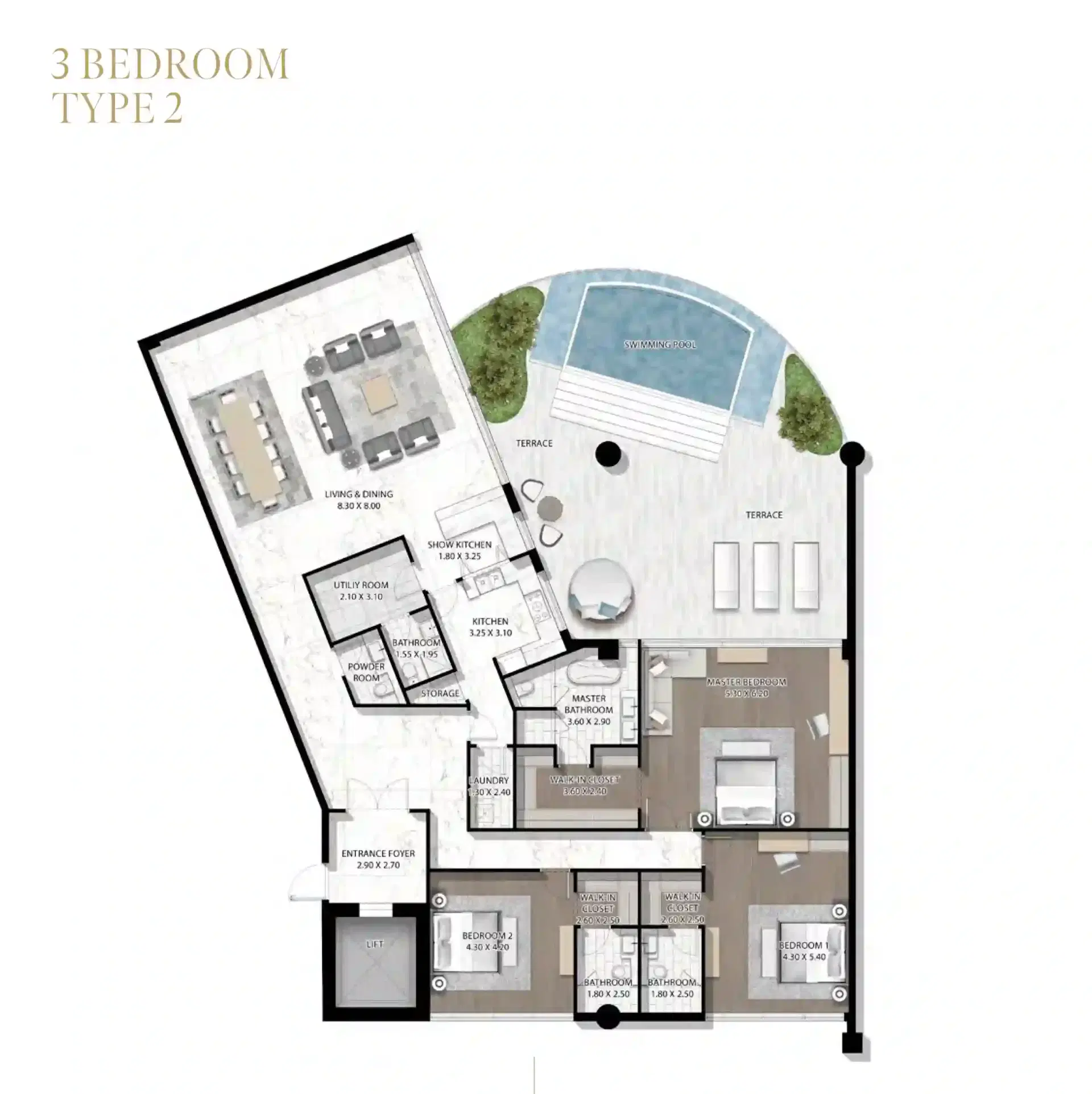 3 Bedroom Apartments