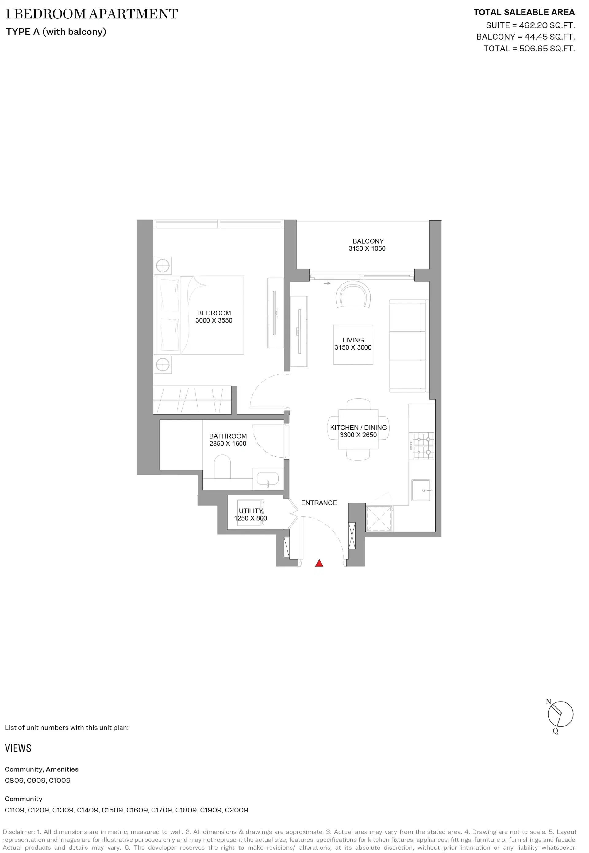 1 Bedroom Apartments