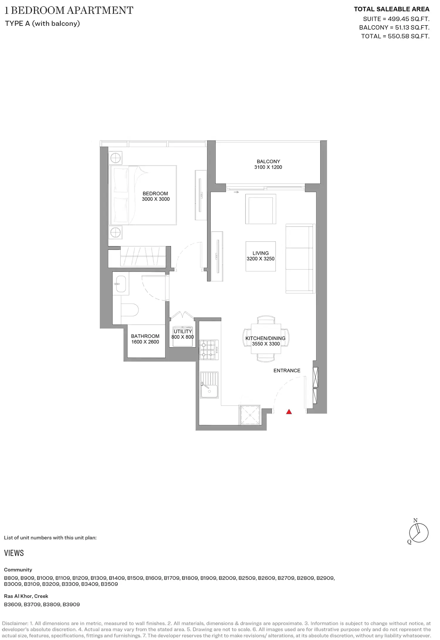 1 Bedroom Appartment