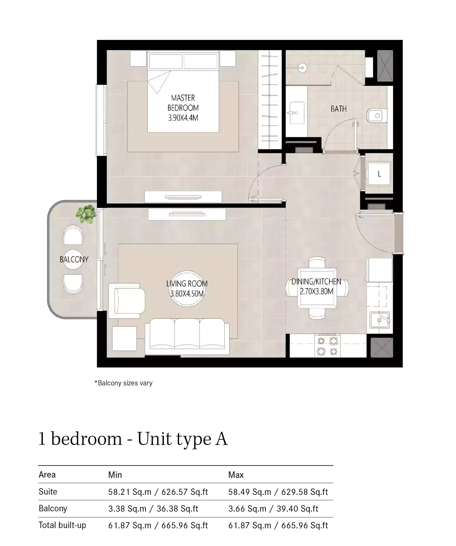 1 Bedroom Apartments