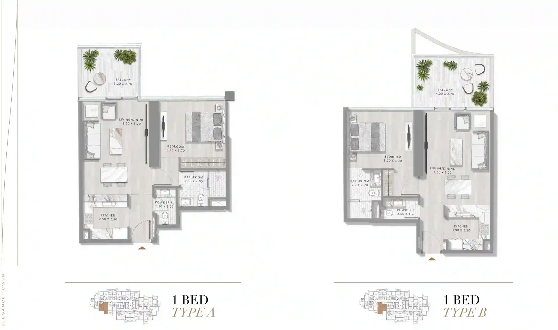 1 Bedroom Apartments