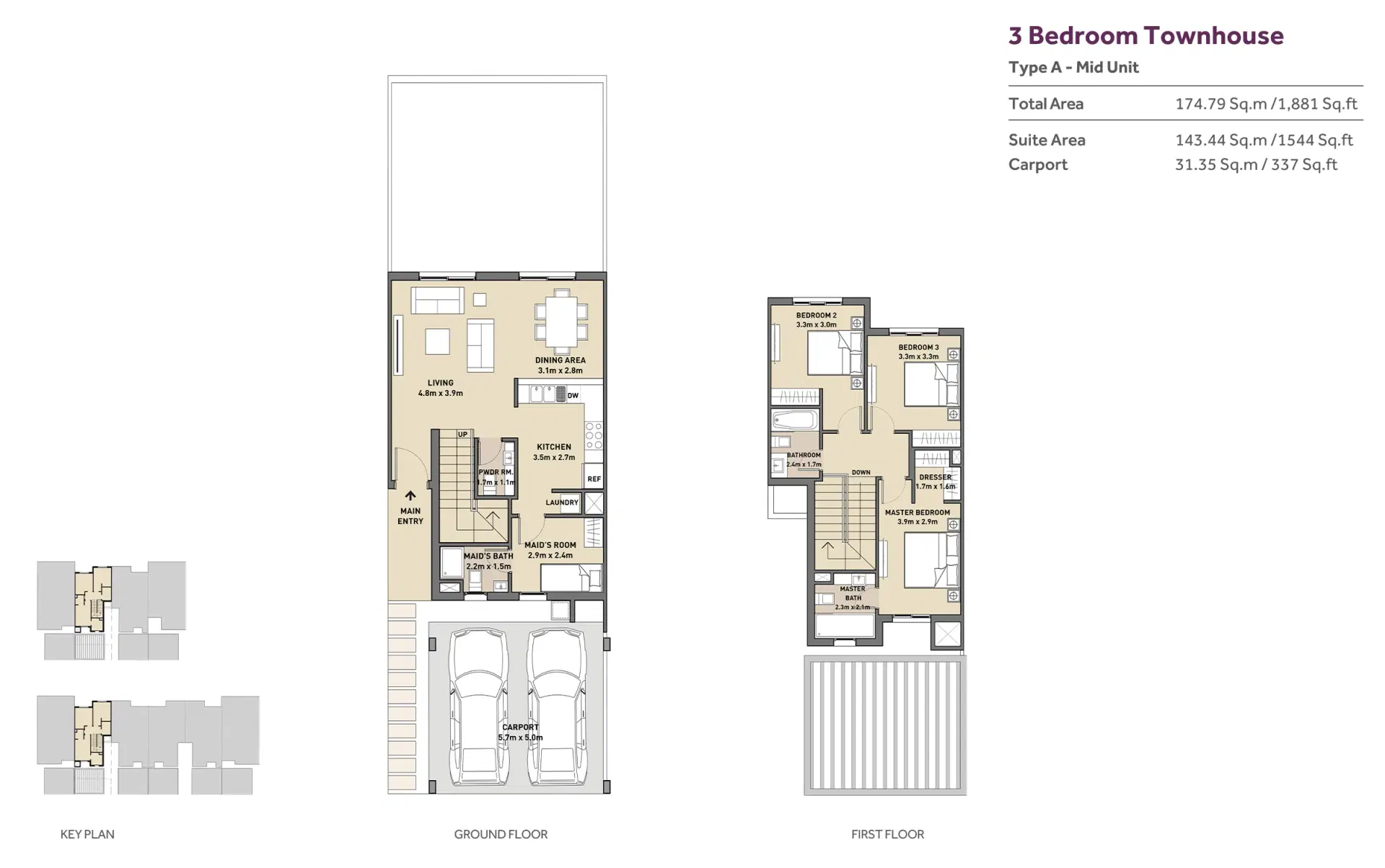 3 Bedroom Townhouses