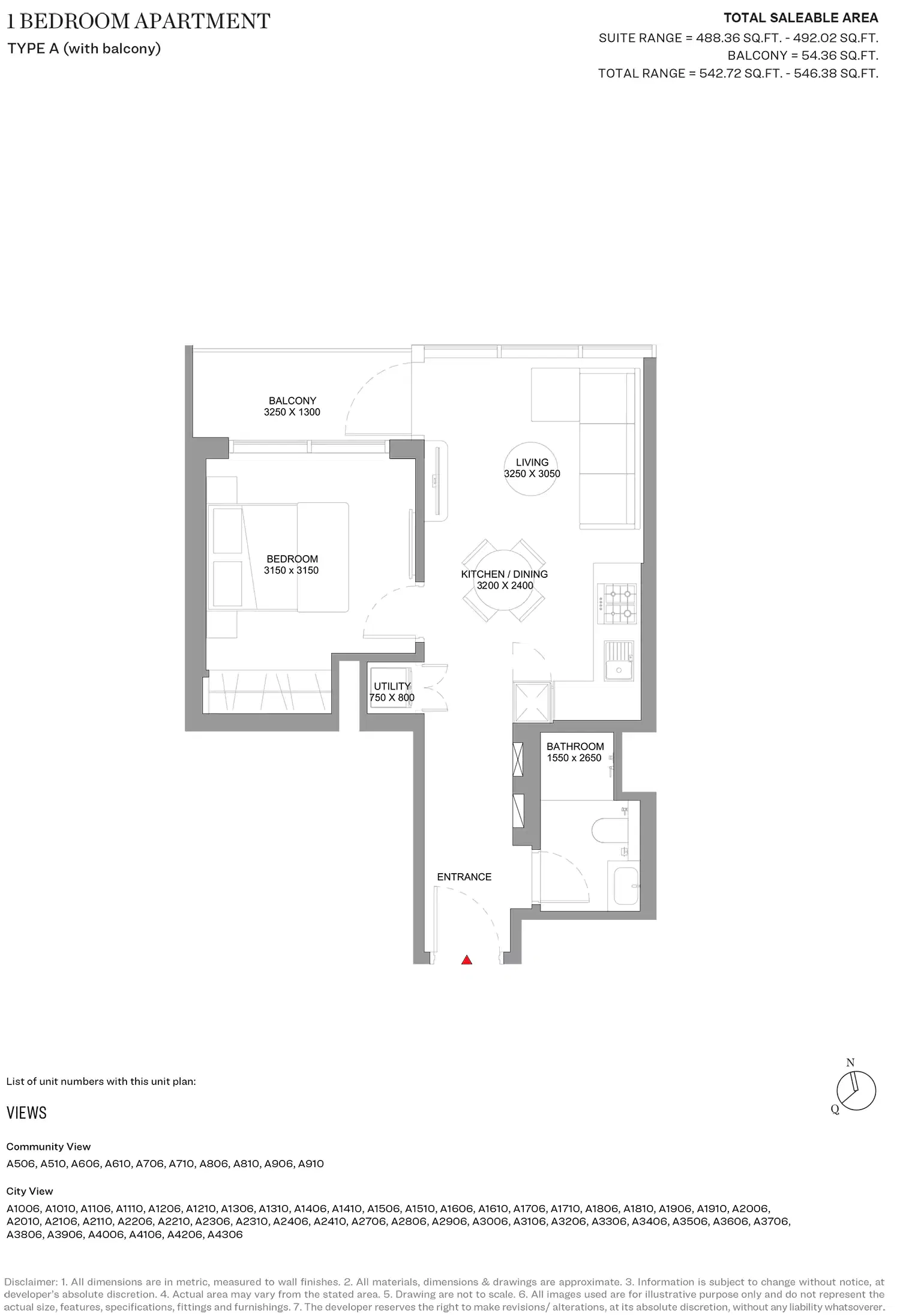 1 Bedroom Apartments